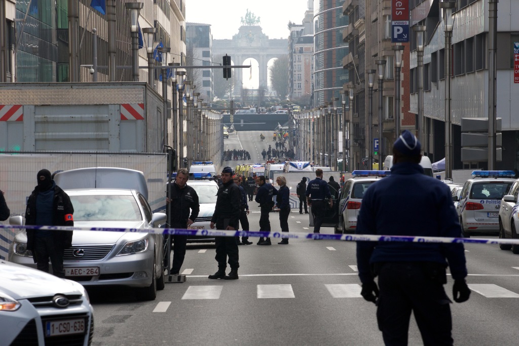 Nach dem Doppelanschlag in Brüssel: Rue de la Loi, Dienstagnachmittag