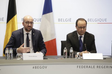 Pressekonferenz Charles Michel und François Hollande