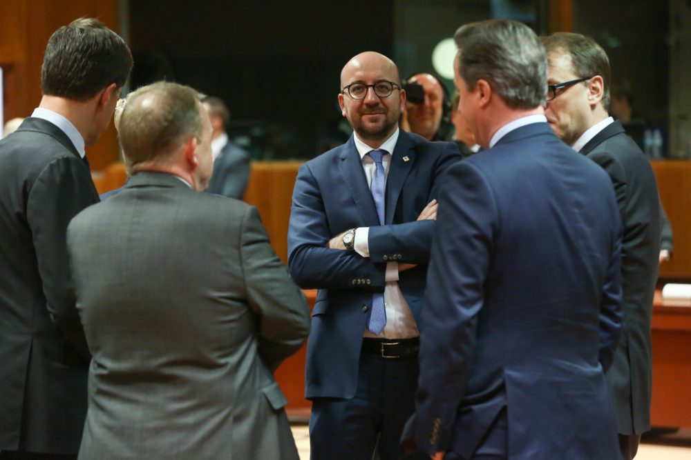 Charles Michel mit seinen Amtkollegen in Brüssel (17.3.)