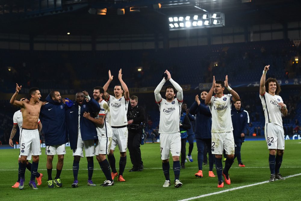 Paris Saint-Germain im Viertelfinale der Champions League - die Spieler freuen sich