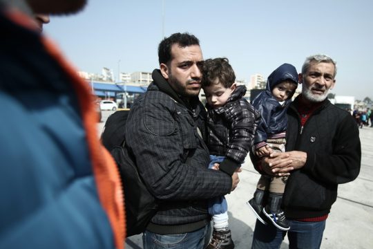 Flüchtlinge in Piräus (1.3.)