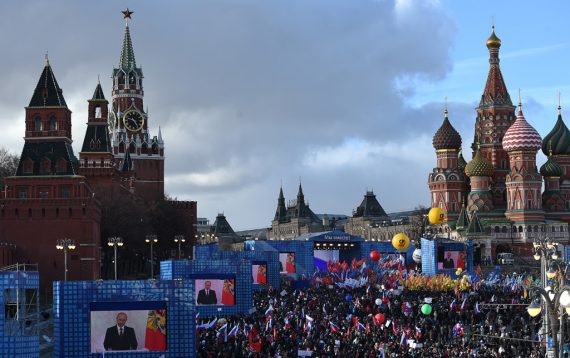 Krim-Anhänger am 18.3. in Moskau