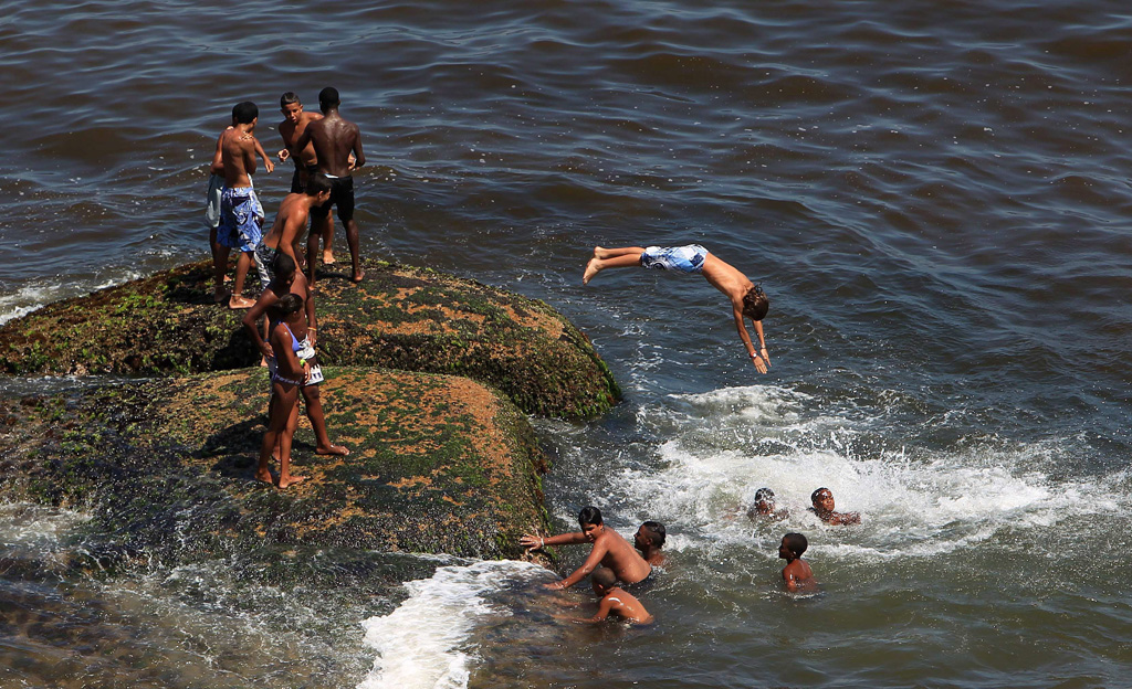 Abkühlung nötig: Am Vidigal-Strand von Rio de Janeiro