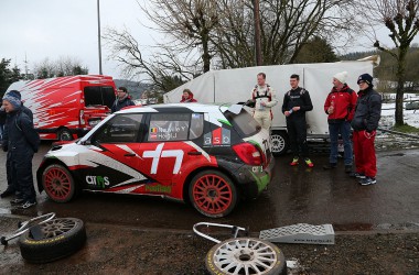 Neuville/Heigl im Skoda Fabia S2000 bei der Saarland-Pfalz-Rallye