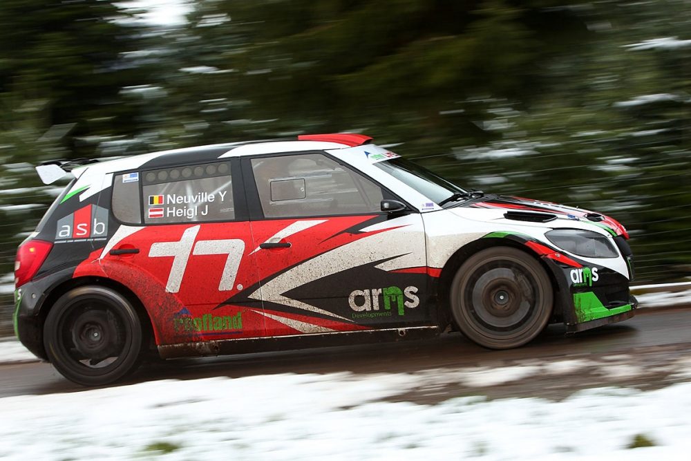 Neuville/Heigl im Skoda Fabia S2000 bei der Saarland-Pfalz-Rallye