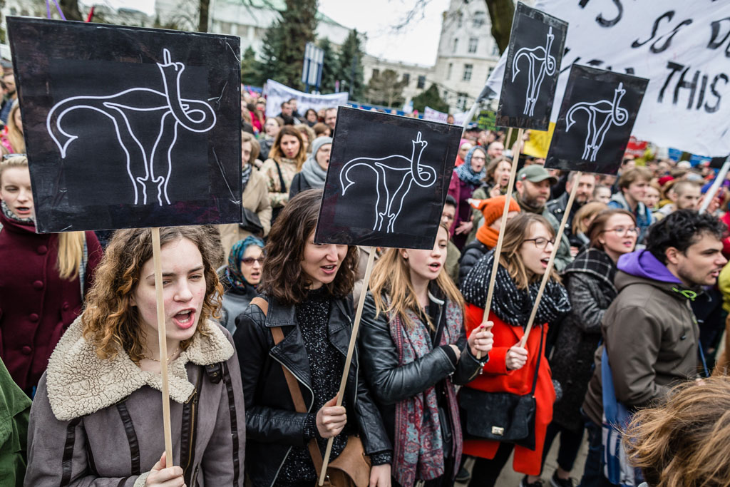 Demo für legale Abtreibung in Warschau