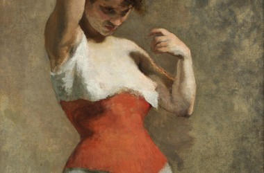 Adrien de Witte: Femme au corset rouge - zu sehen im Musée de la Boverie