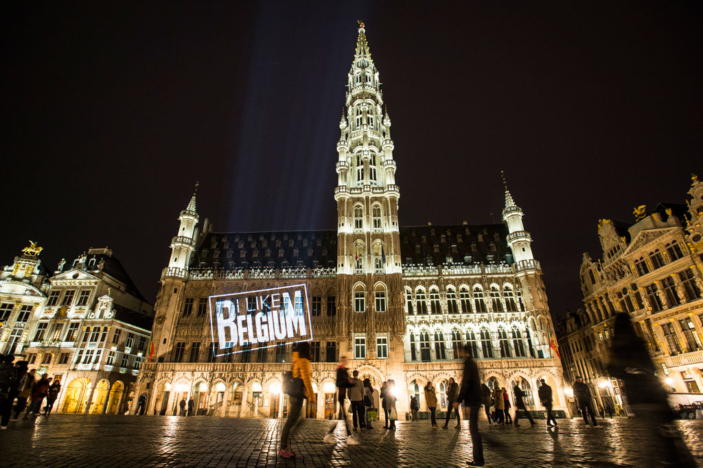 'I like Belgium"-Projektion - Grand'Place in Brüssel