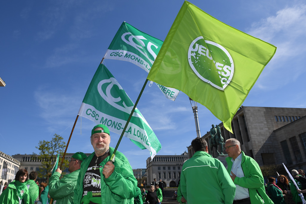 Protestkundgebung der Christlichen Gewerkschaft in Brüssel