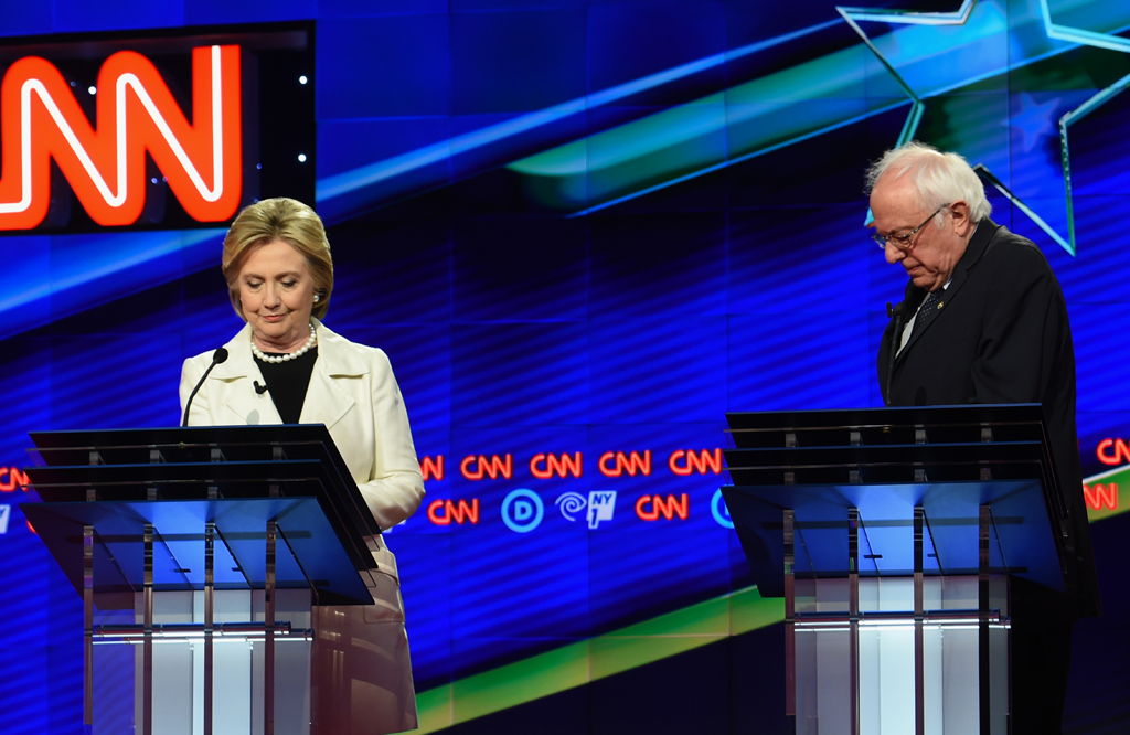 Fernsehdebatte von Hillary Clinton und Bernie Sanders