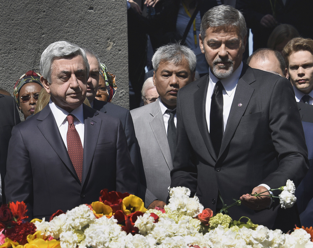 George Clooney und der armenische Präsident Sargsjan (24.4.)