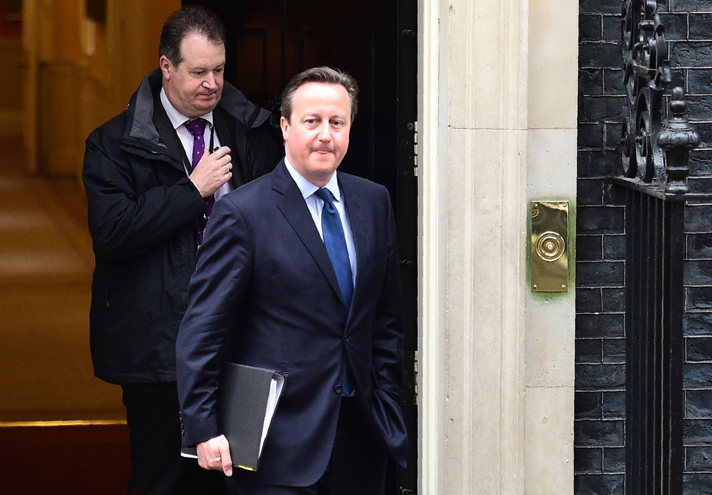 Der britische Premierminister David Cameron beim Verlassen von 10 Downing Street (11.4.)