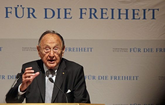 Hans-Dietrich Genscher bei einem Festakt zum 20-jährigen Jubiläum des Falls der Berliner Mauer in Leipzig (13.8.2009)
