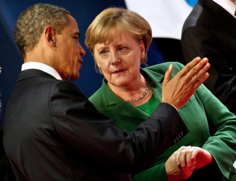 Barack Obama und Angela Merkel (November 2011)