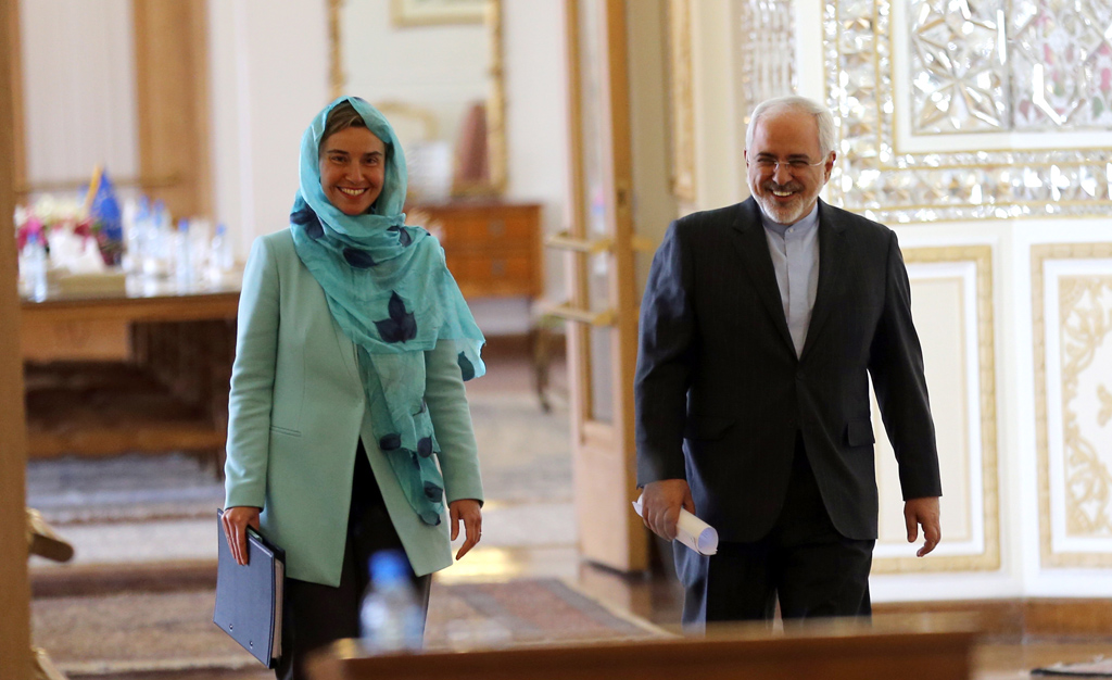 Federica Mogherini mit dem iranischen Außenminister Mohammed Dschawad Sarif in Teheran