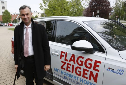 Norbert Hofer (FPÖ) gilt als Favorit für die kommenden Wahlen in Österreich (Bild vom 24.4.)