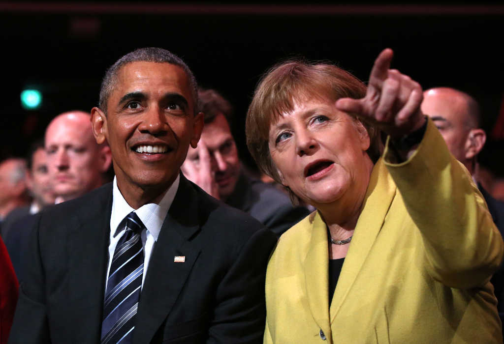 Barack Obama und Angela Merkel während der Eröffnung der Hannover Messe (24.4.)