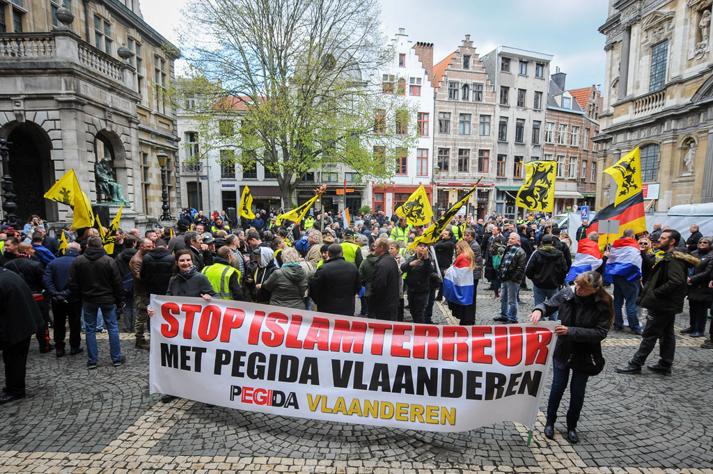 Pegida-Kundgebung in Antwerpen (23.4.)