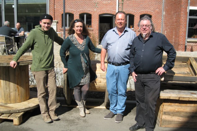 Theater K mit "Rebellion 1830" zu Gast im Alten Schlachthof - Jochen Deuticke, Regisseurin Mona Creutzer, Georg Kremer und Herbert Ruland (vlnr)