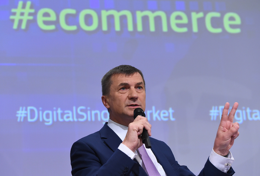 Der für den digitalen Binnenmarkt zuständige Vizepräsident der EU-Kommission, Andrus Ansip am 25.5.2016 in Brüssel