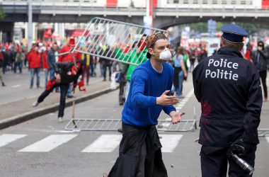 Demonstration gegen Sozialpolitik der Regierung
