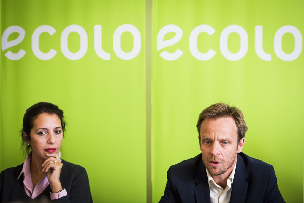 Die Ecolo-Co-Vorsitzenden Zakia Khattabi und Patrick Dupriez