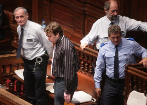 Hans Van Themsche (M.) am 11.10.2007 vor Gericht