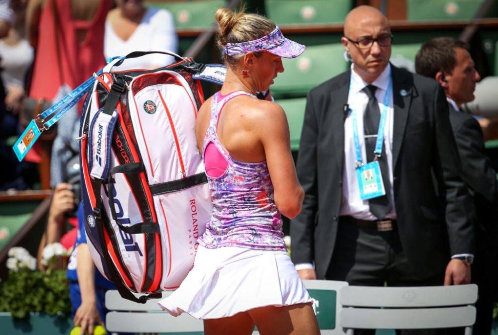 Yanina Wickmayer nach dem Ausscheriden bei Roland Garros (27.5.2016)