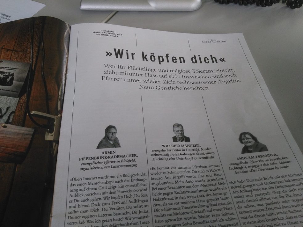 "Wir köpfen dich": Lothar Klinges und andere Geistliche im Süddeutsche-Zeitung-Magazin