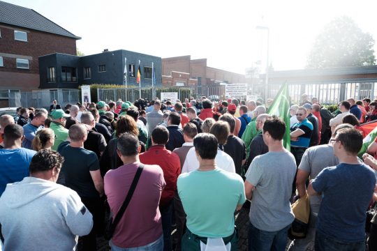Streik vor dem Gefängnis von Lantin (11.5.)
