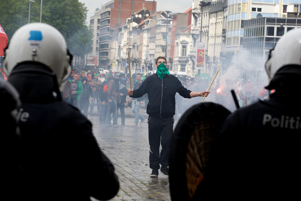 Ausschreitungen bei Demonstration in Brüssel (Archivbild: Nicolas Maeterlinck/Belga)