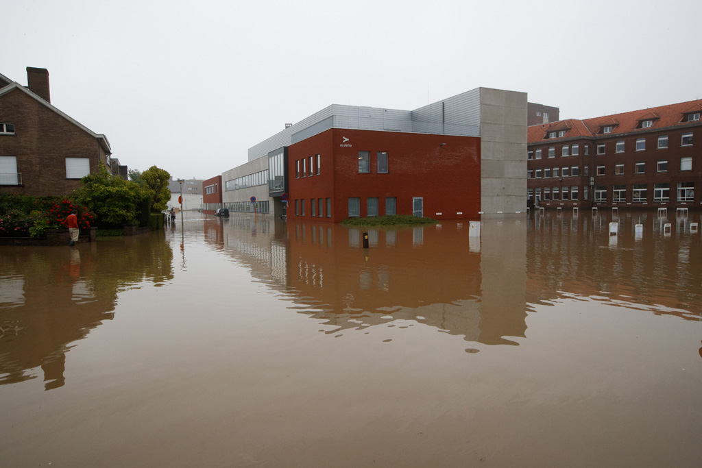 Überschwemmte Straßen in Roeselare (31.5.2016)