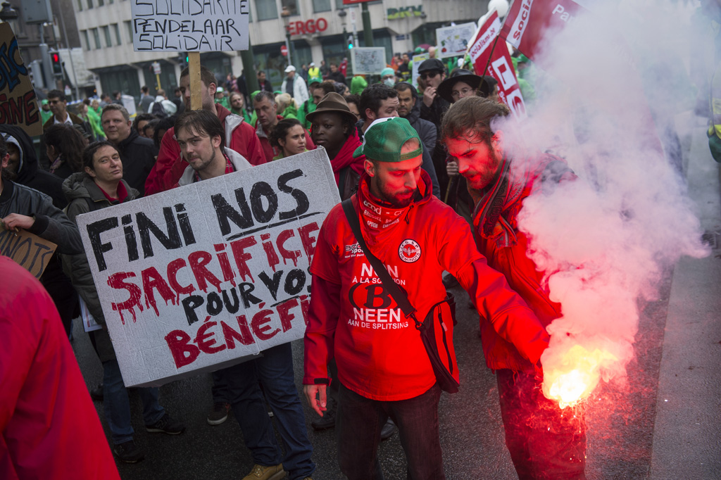 Aktionstag: Protestkundgebung der Gewerkschaften in Brüssel