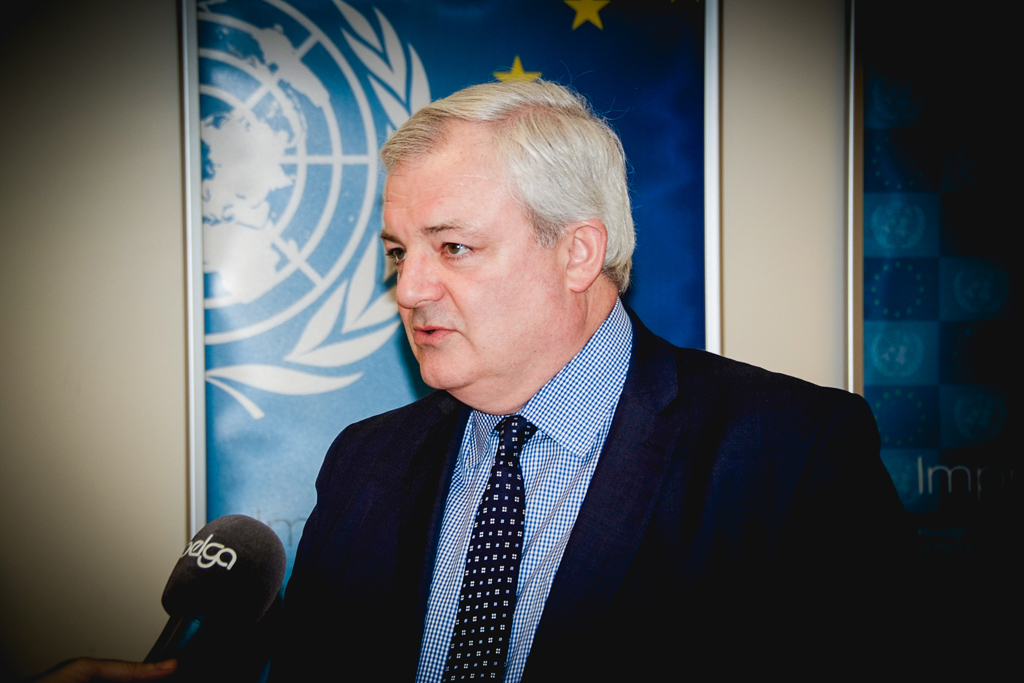 Der UN-Nothilfekoordinator Stephen O'Brien (Bild vom 3.3.2016in Brüssel)