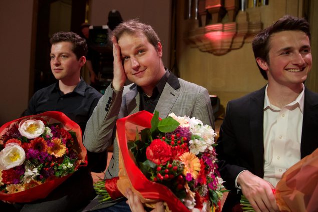 Sieger Lukas Vondracek mit Henri Kramer (l.) und Alexander Beyer (r.)