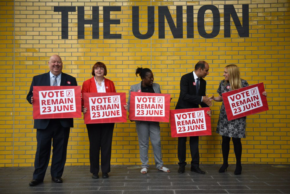 Für den Verbleib in der EU: Anhänger der Labour-Partei am 16.6. in Manchester