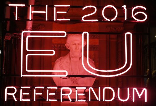 Neon-Zeichen in Manchester zum Brexit-Referendum (24.6.2016)