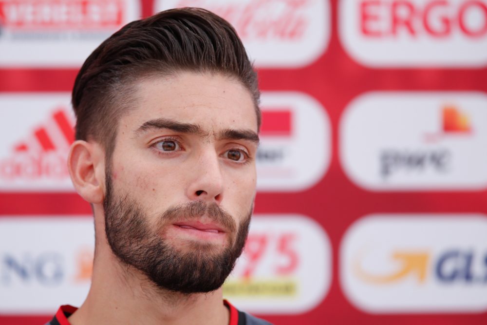 Yannick Ferreira Carrasco bei der Pressekonferenz der Roten Teufel am Dienstag