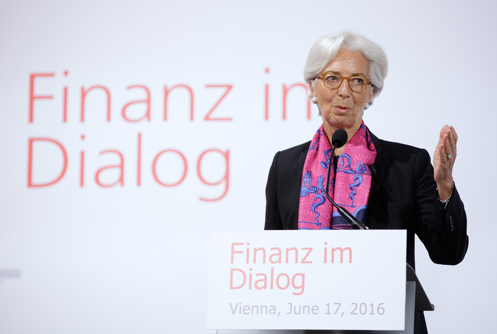 IWF-Chefin Christine Lagarde in Wien (17.6.2016)