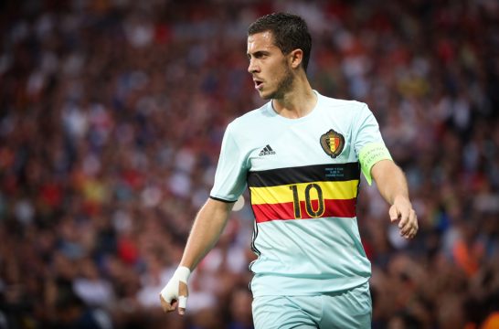 Der Kapitän der Roten Teufel, Eden Hazard, während der Begegnung gegen Ungarn (26.6.2016)