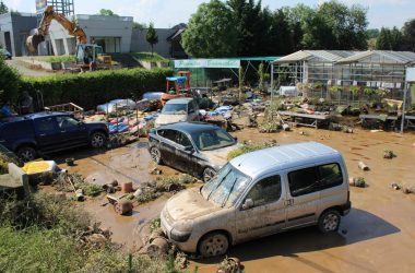 Roma Garten Center am Tag nach der Überschwemmung