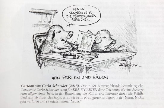 Cartoon von Carlo Schneider im Leitartikel der letzten Krautgart