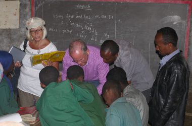 Bau der Schule in Majete