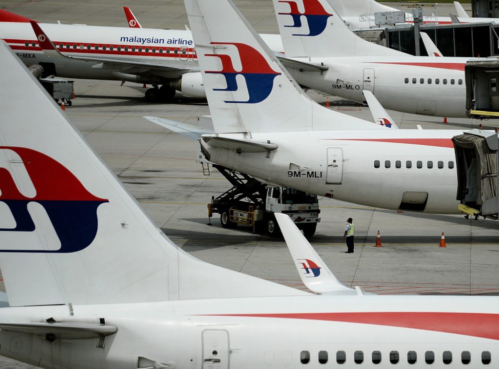 Flugzeuge der Malysian Airlines auf dem Kuala Lumpur International Airport