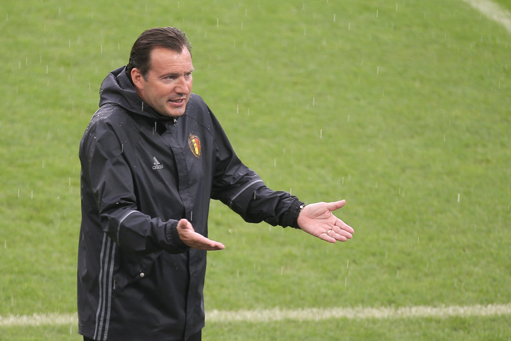 Marc Wilmots am 17.6.2016 beim Training der Roten Teufel in Bordeaux