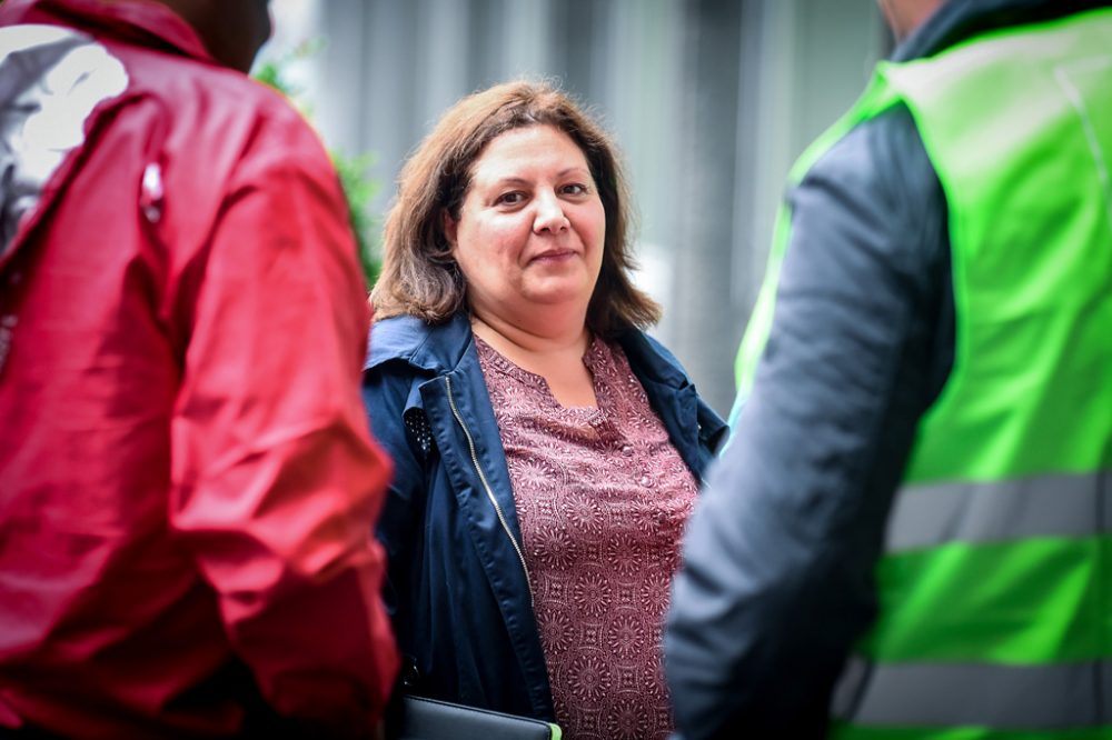 Marianne Lerouge von der CSC am 1.6.2016 in Brüssel