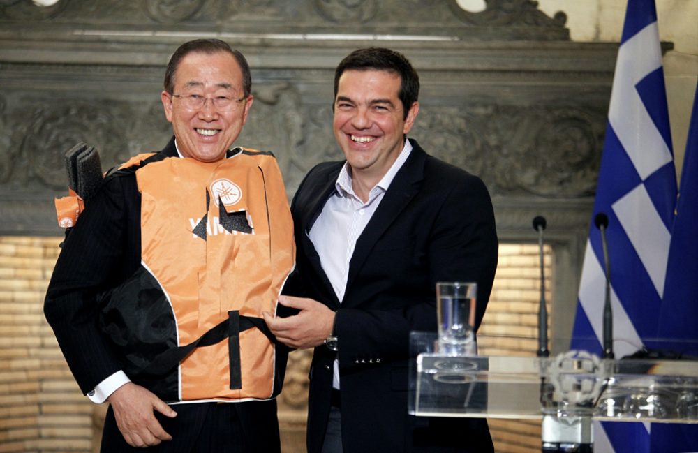 Ban Ki Moon und Alexis Tsipras in Athen (18.6.2016)