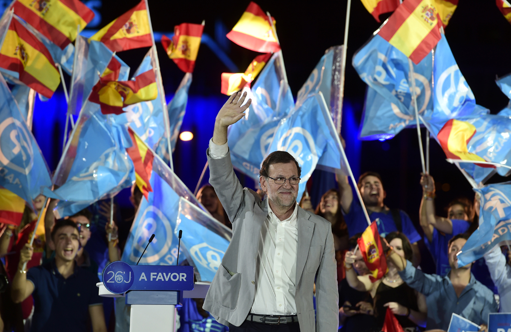 Ministerpräsident Mariano Rajoy bei einer Wahlkampfveranstaltung am 24.6.