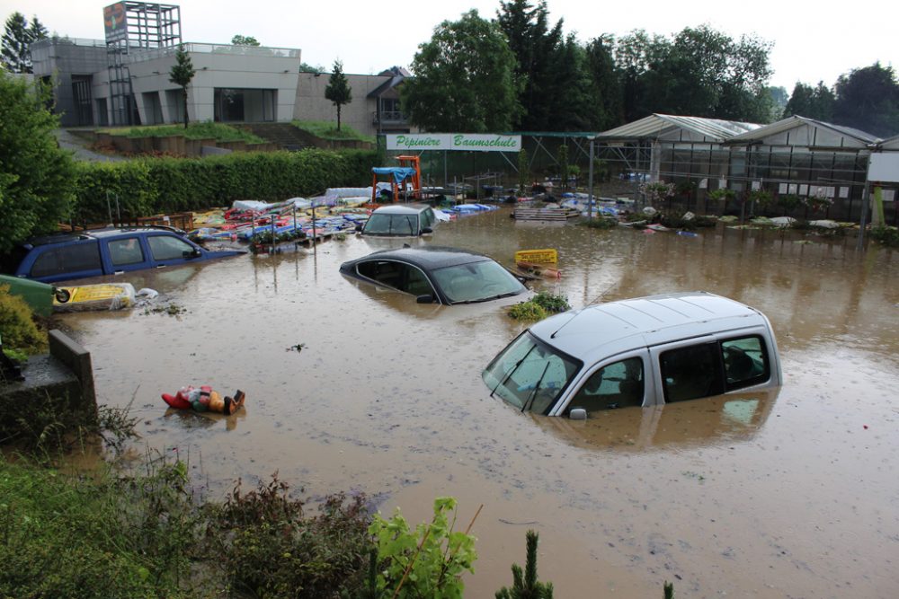 Roma-Garden-Center in Welkenraedt stand 2016 unter Wasser (Archivbild: Roger Rox/BRF)