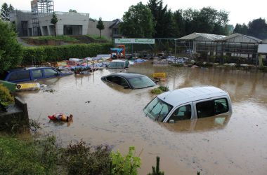 Roma-Garden-Center in Welkenraedt stand 2016 unter Wasser (Archivbild: Roger Rox/BRF)